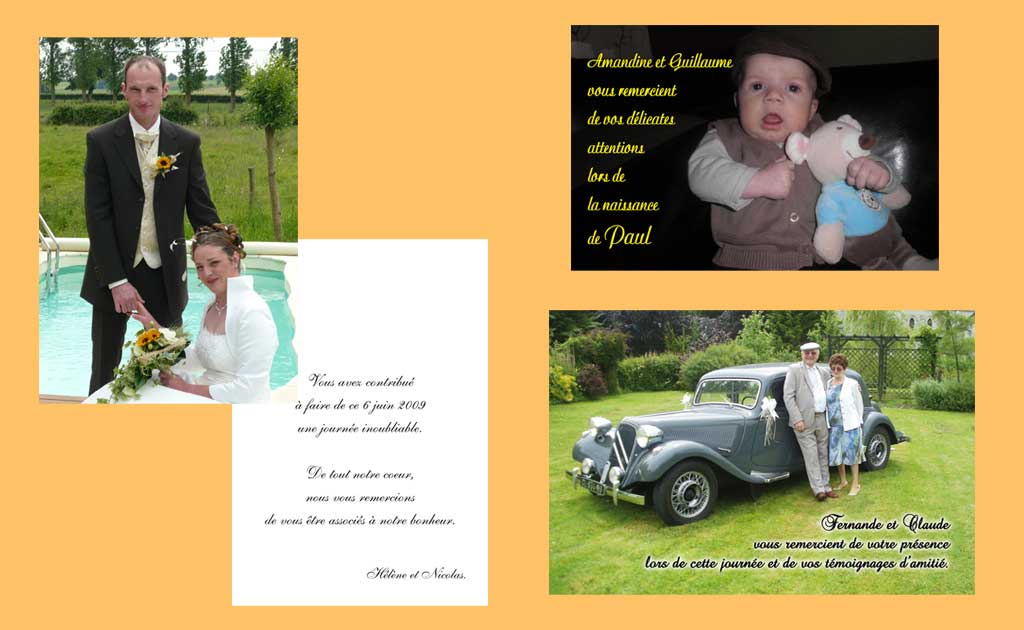 Impression Remerciements - Baptême